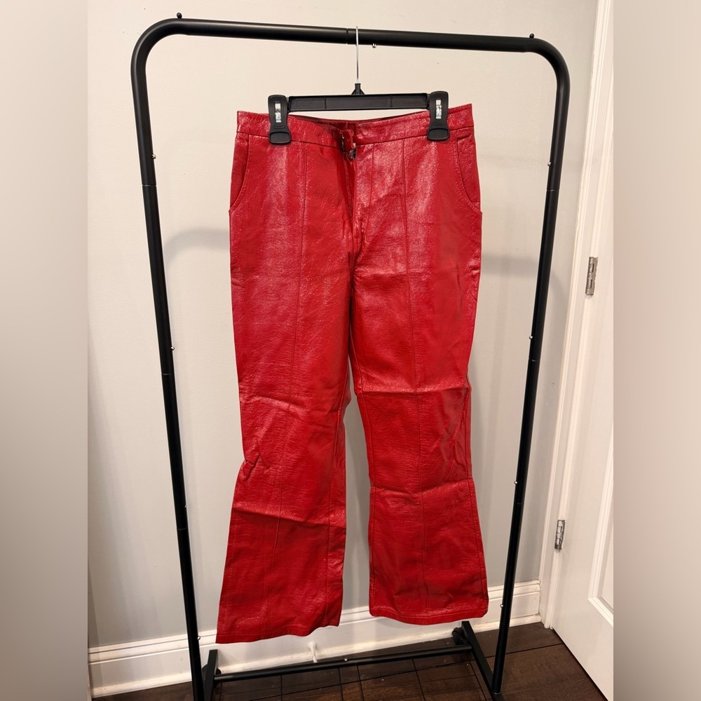 Princess Polly Red Leather Pants